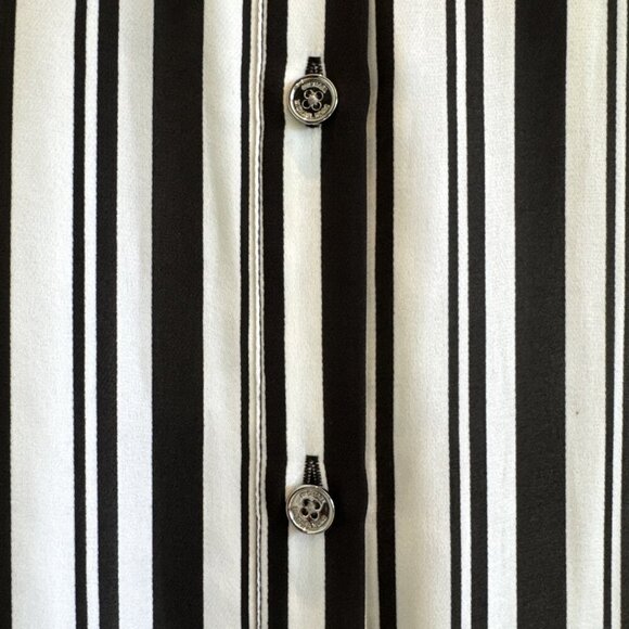 Michael Kors Tunic Striped Black And White Short Dress With Tie Woman’s 14 - Picture 8 of 16